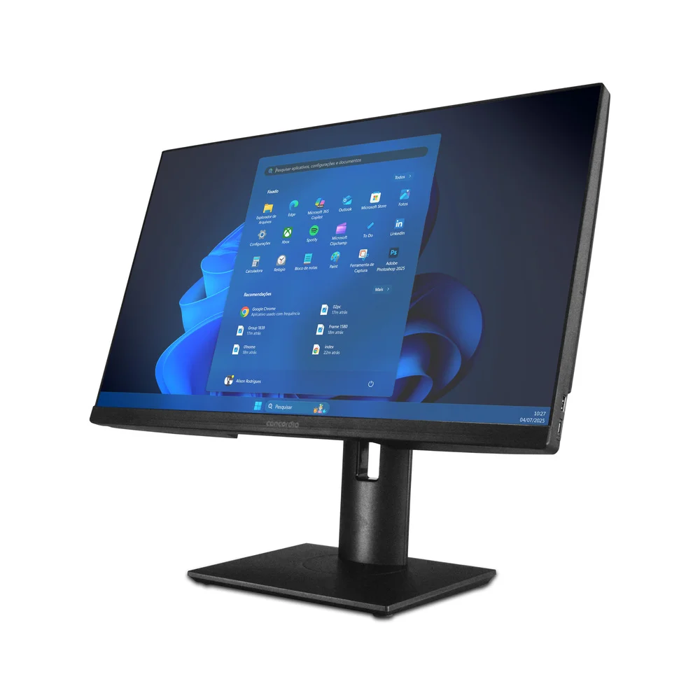 "Computador All In One Concórdia Core i3 12100 8GB Ddr4 SSD 256gb 23.8"" Full Hd Webcam Wifi WINDOWS 11 Pro Preto" em Campinas - foto 5