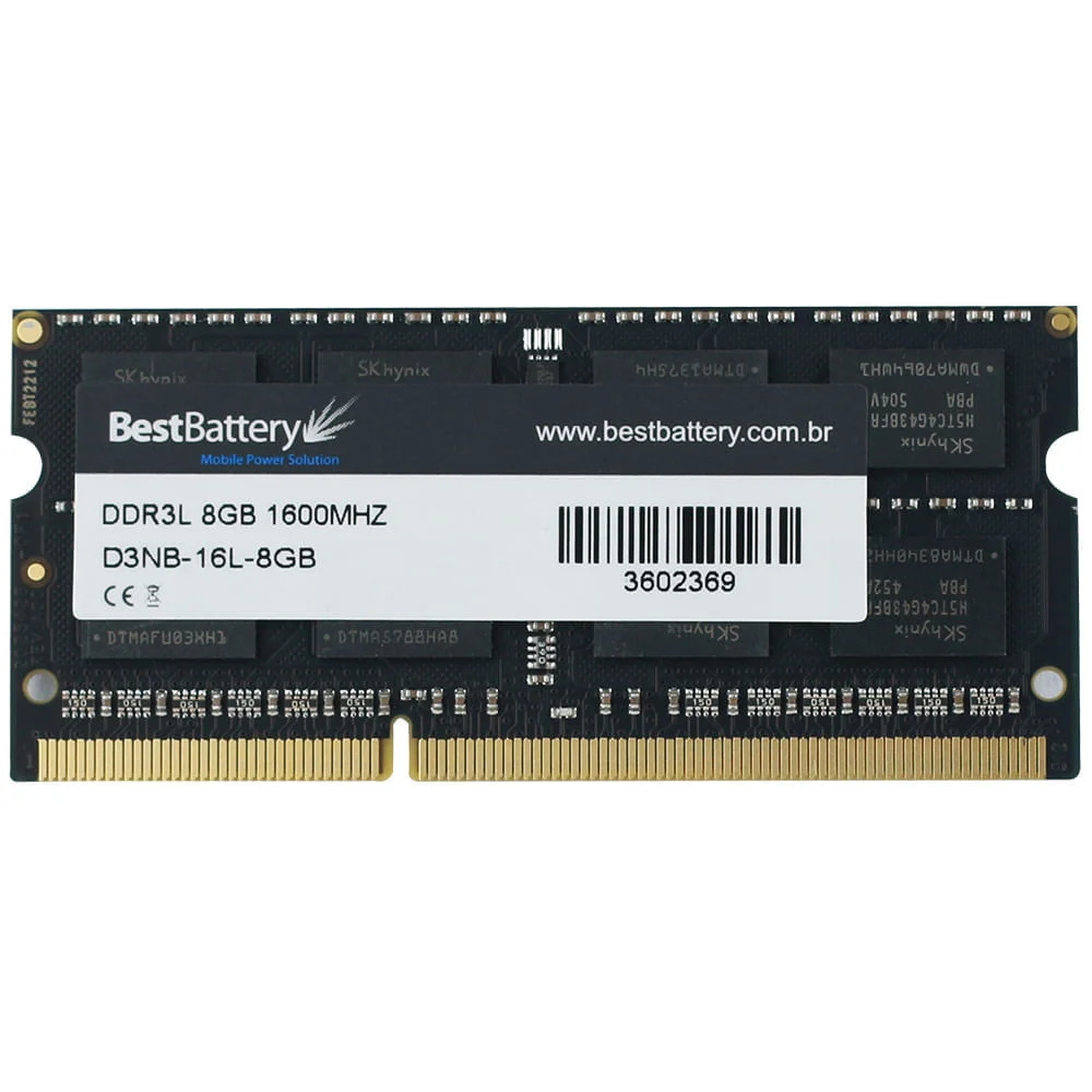 Memória Ddr3l 1,35v Notebook 8GB 1600mhz Bestbattery