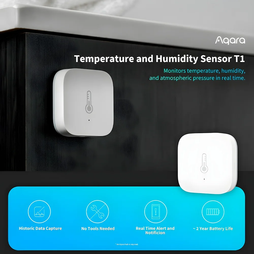 Sensor Temperatura Humidade Aqara T1 (zigbee 3.0) Branco