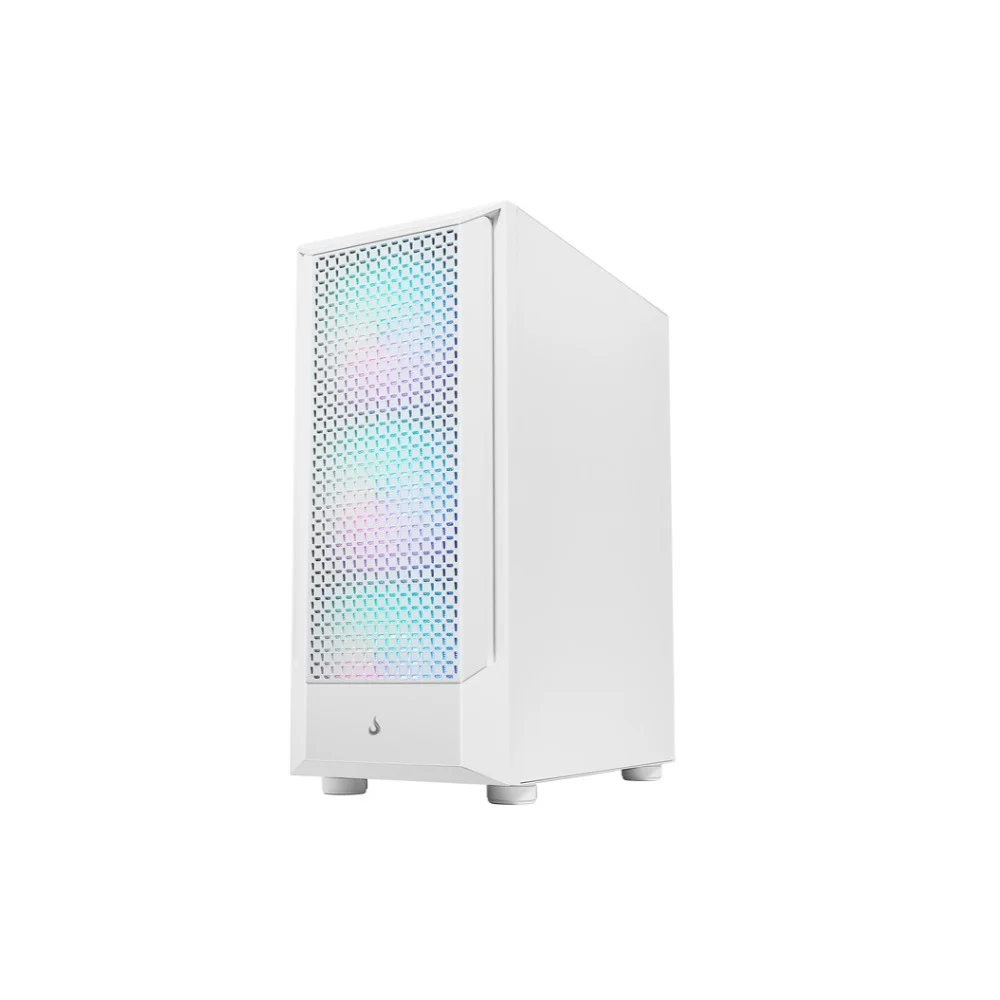 Gabinete Gamer Rise Mode Wave Mid Tower Vidro Temperado USB 3.0 C/ 3x Fans ARGB Branco - RM-WA-BW-ARGB
