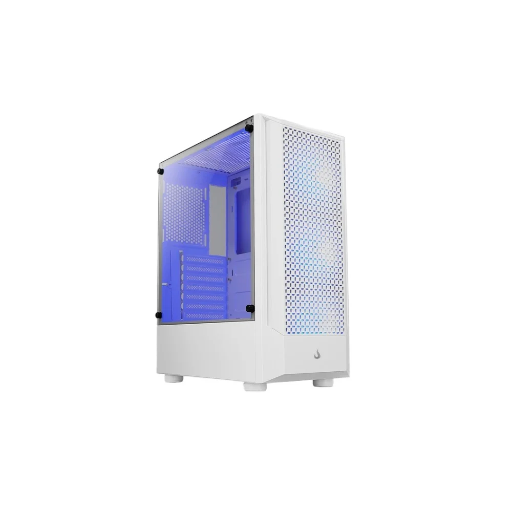 Gabinete Gamer Rise Mode Wave Mid Tower Vidro Temperado USB 3.0 C/ 3x Fans ARGB Branco - RM-WA-BW-ARGB