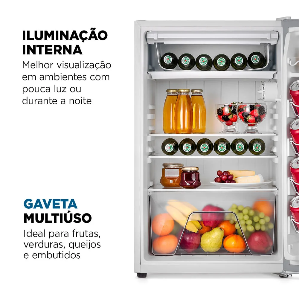 Frigobar Mondial 120l Porta Reversível Branco Fgb-01-w120 Frigobar 120l -  Fgb-01-w1200 - 220v/60hz