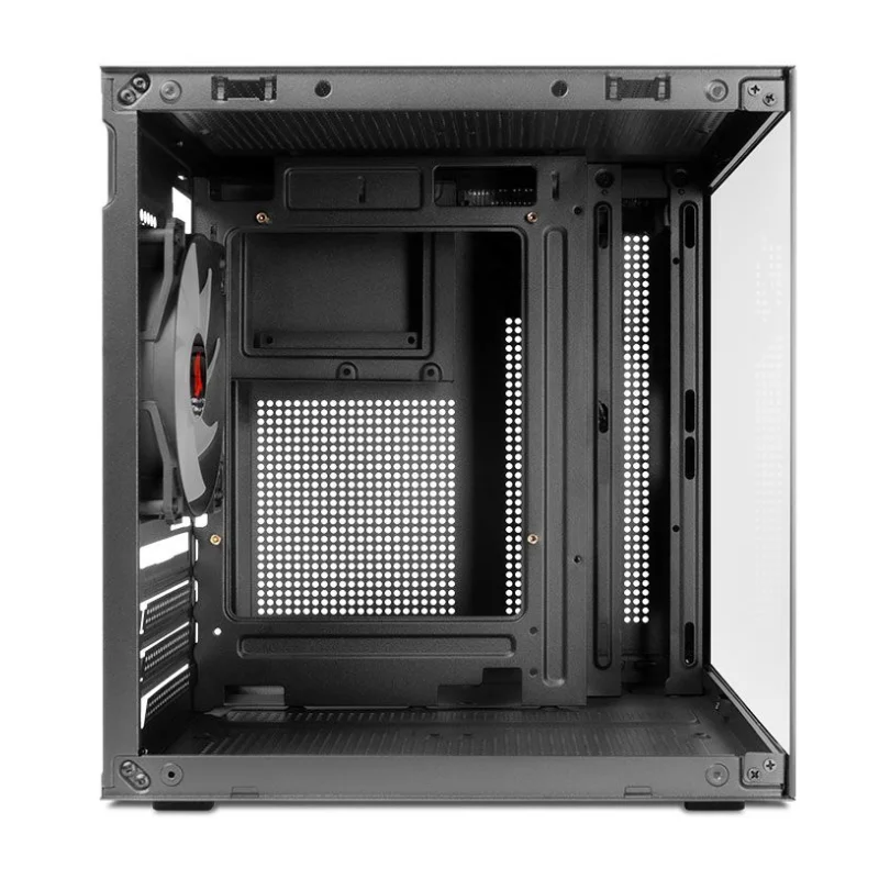 Gabinete Gamer Pichau Atom Mini-tower Lateral De Vidro Com 1 Fan Preto - Pg-atom-bk