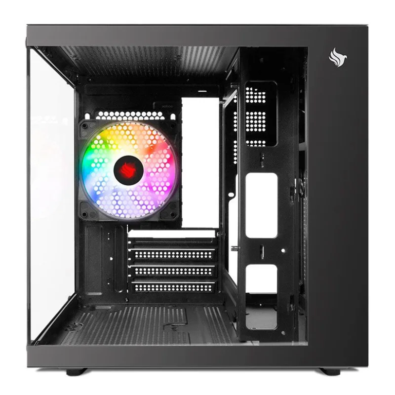 Gabinete Gamer Pichau Atom Mini-tower Lateral De Vidro Com 1 Fan Preto - Pg-atom-bk