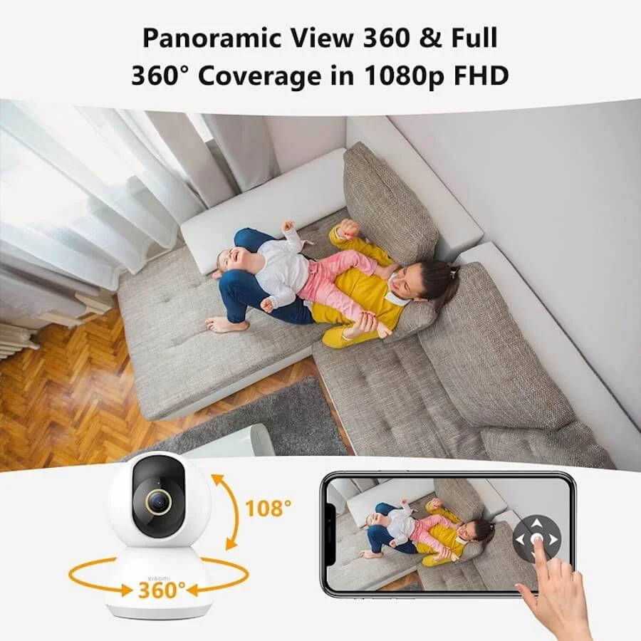 Câmera Xiaomi C300 2k Detecção Pessoas Visão Panorâmica Cor Branco
