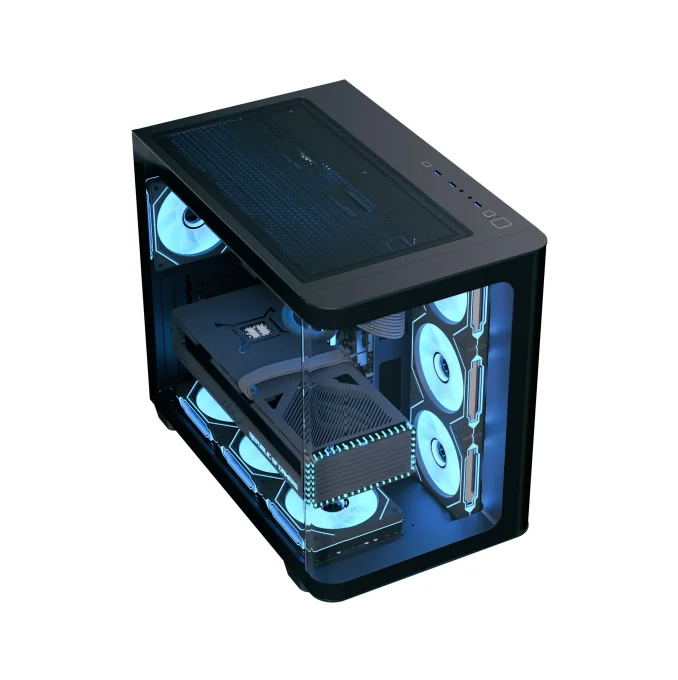 Gabinete Gamer Aerocool P500c, Mid-tower, Vidro Temp, 4 Fans, Black - P500c Pt (85133) Gabinete Gamer Aerocool P500c, Mid-tower, Vidro Temp, 4 Fans, Black - P500c Pt (85133)