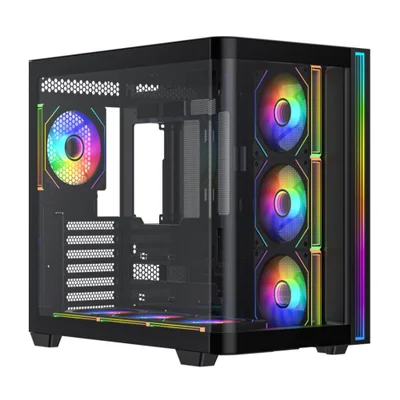 Gabinete Gamer Primetek Infinity Vidro Curvo, 7 Fans ARGB, Suporte Gpu