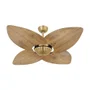 Ventilador De Teto Dormamu Dourado Office 4 Pás Rádica Freijó 127v