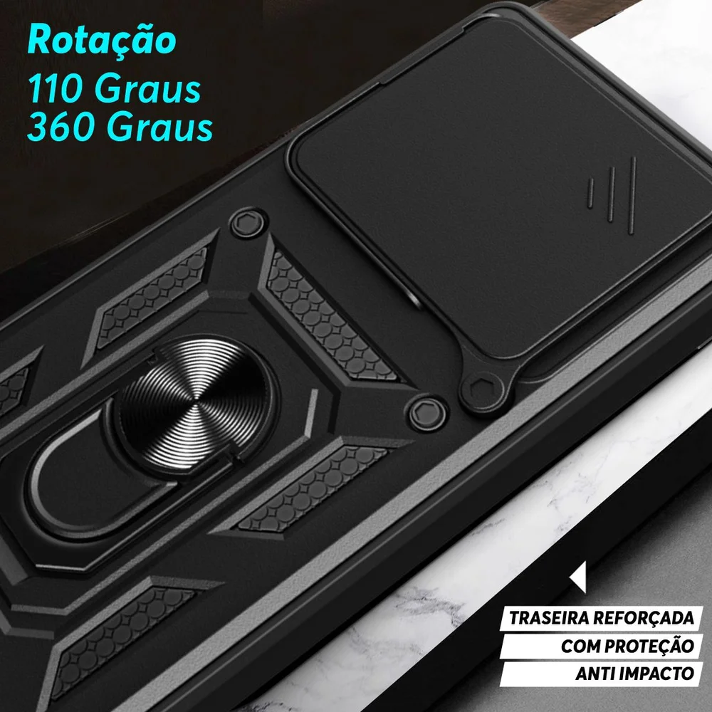 Capa Capinha Case Para Realme Narzo N61 4g - Protetora Resistente Anti Impacto Queda Armadura Militar Cor:preto