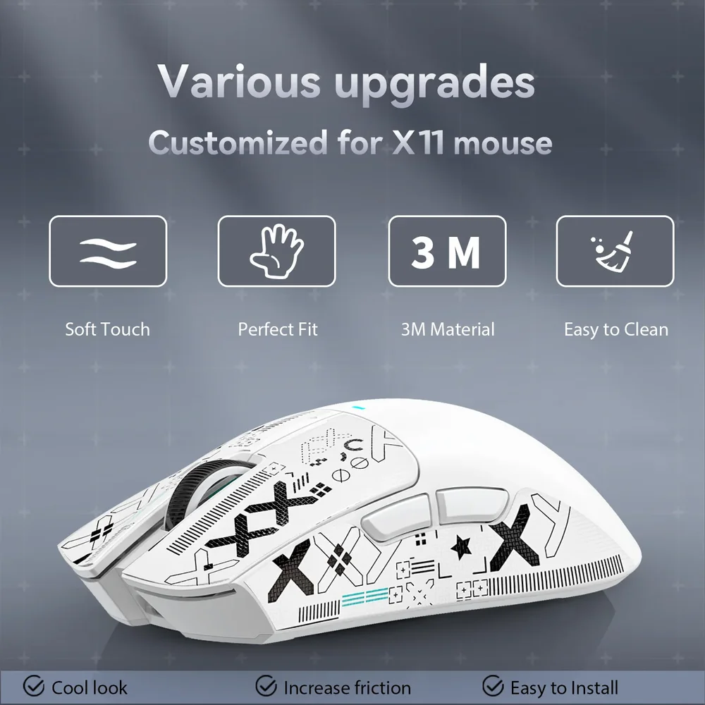 Adesivos Grip Tape Antider. P/ Mouse Attack Shark X11 Preto Adesivos Grip Tape Antider. P/ Mouse Attack Shark X11 Preto