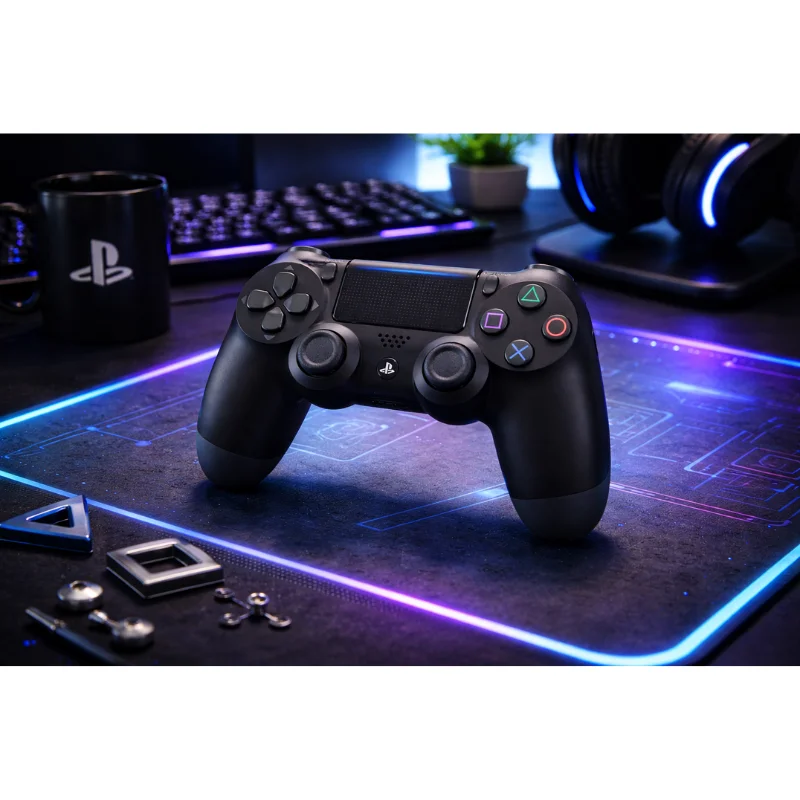 Controle Sem Fio Compatível Com Play4 Ps4 Playstation 4 / Slim / Pro / PC E Smart Tvs Samsung Cor Preto