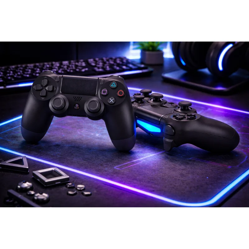 Controle Sem Fio Compatível Com Play4 Ps4 Playstation 4 / Slim / Pro / PC E Smart Tvs Samsung Cor Preto