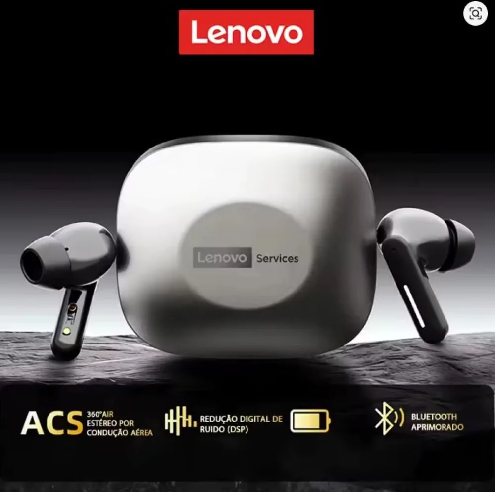 Fone Bluetooth Lenovo Le209 Sem Fio Preto Cinza