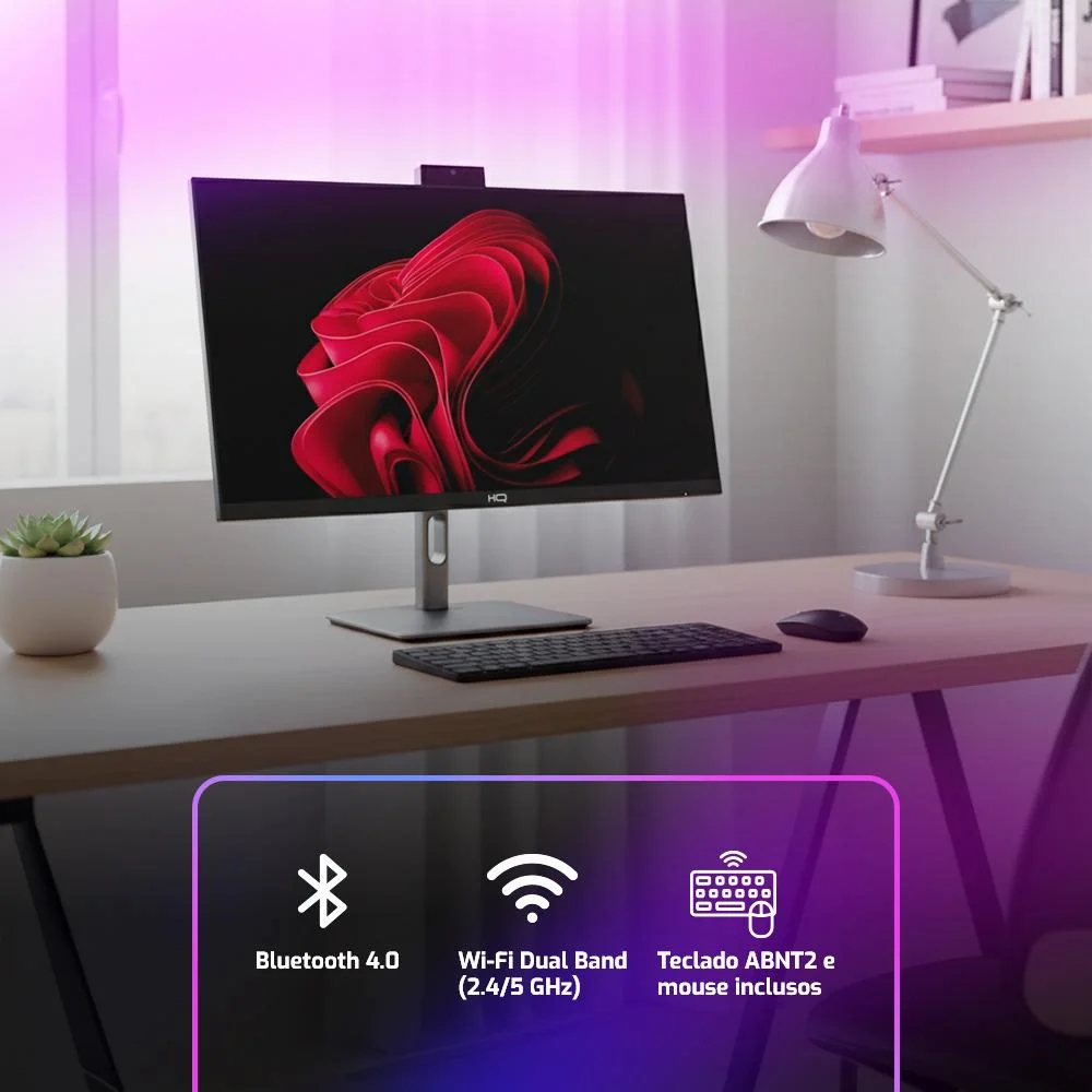 "Computador All In One 24"", Intel Core i5 12400 12ª Geração, 8GB Ddr4, SSD 512gb, Webcam, Wifi, Bluetooth, Hq Silver Aihqp-002" em Campinas - foto 2