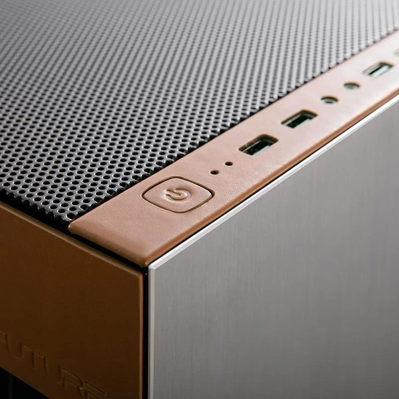 Gabinete Gamer Geometric Future Model 8 Cowboy Sem Fans Prata E Couro Genuíno
