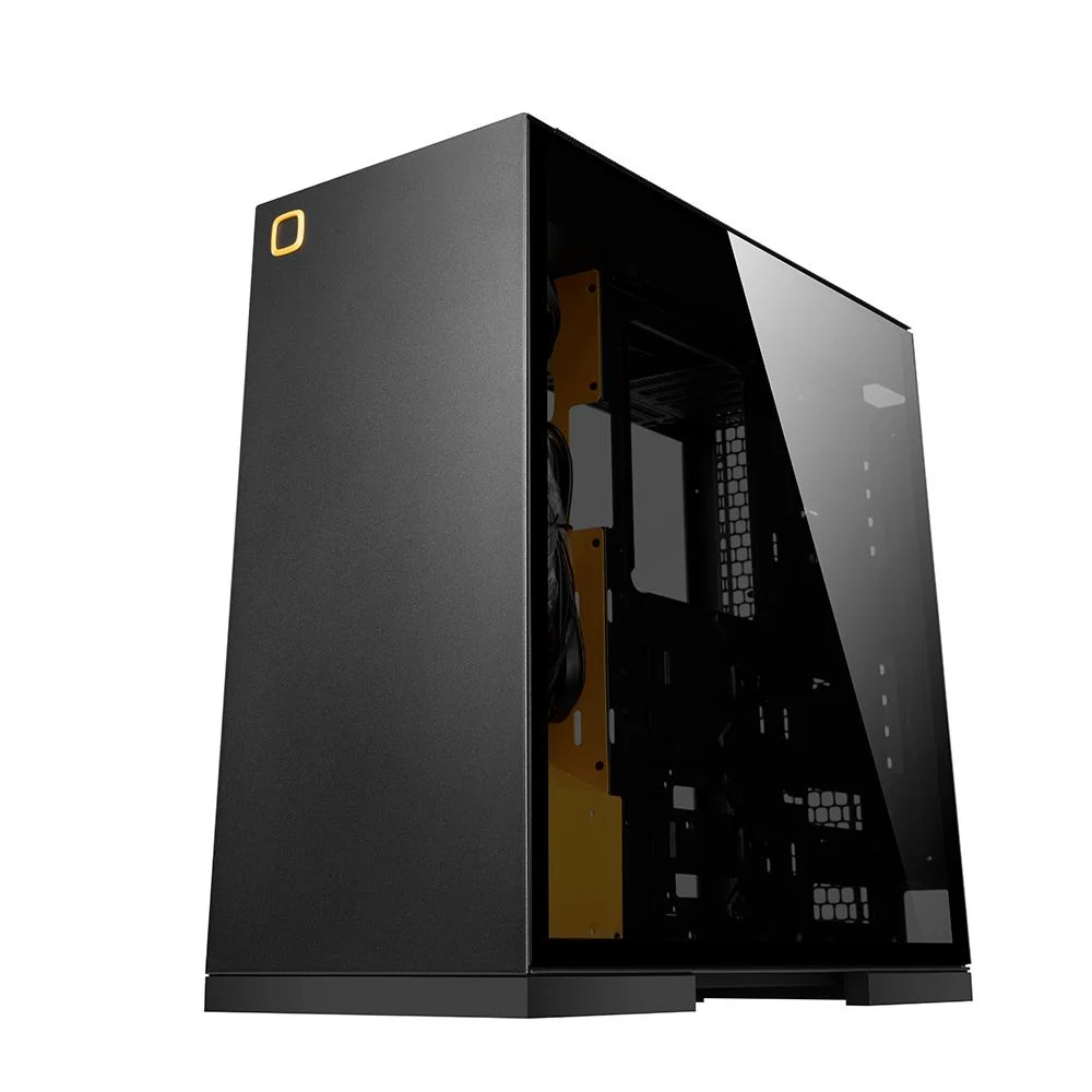 Gabinete Gamer Geometric Future Model 8 Lohan Rotacionado Preto E Amarelo Gabinete Gamer Geometric Future Model 8 Lohan Rotacionado Preto E Amarelo