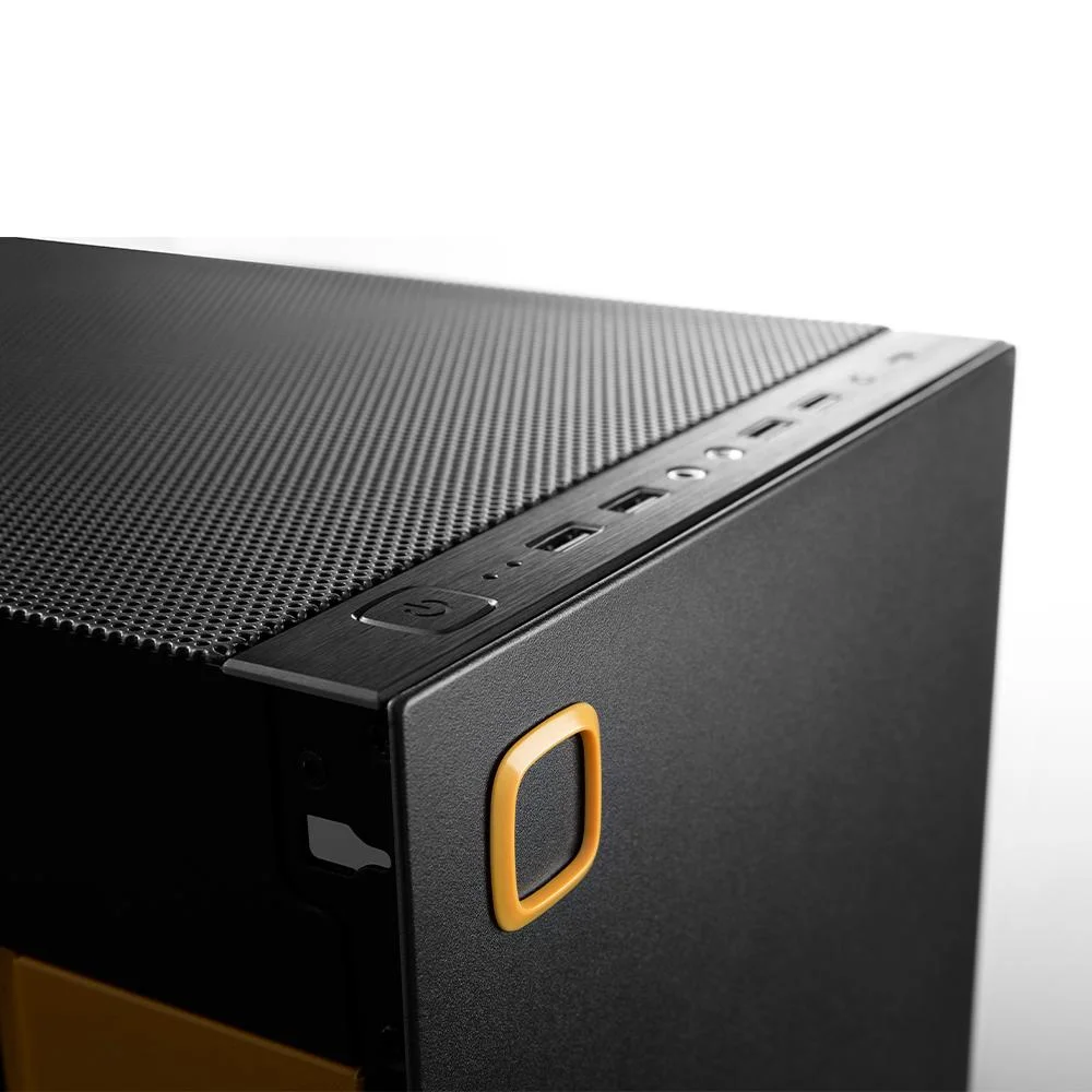 Gabinete Gamer Geometric Future Model 8 Lohan Rotacionado Preto E Amarelo Gabinete Gamer Geometric Future Model 8 Lohan Rotacionado Preto E Amarelo