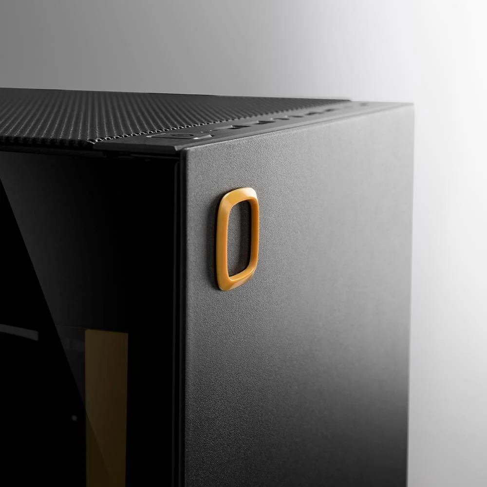 Gabinete Gamer Geometric Future Model 8 Lohan Rotacionado Preto E Amarelo Gabinete Gamer Geometric Future Model 8 Lohan Rotacionado Preto E Amarelo