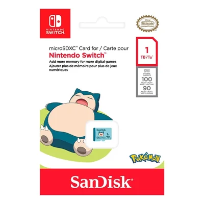 Cartão De Memória Sandisk Microsd 1TB, Nintendo Switch Pokémon - Sdsqxao-1t00-gn6zk