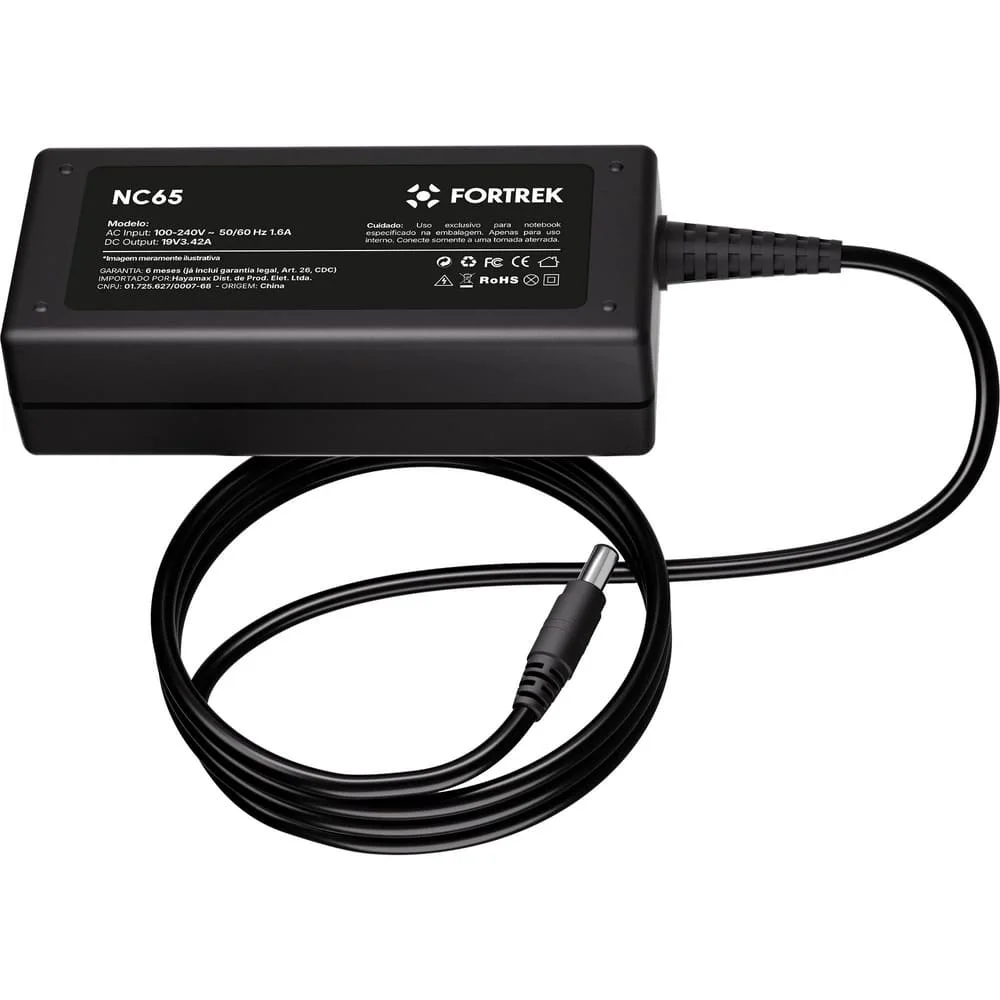 Carregador De Notebook 5.5x2.5 Mm Fortrek Nc65 19v - view 3