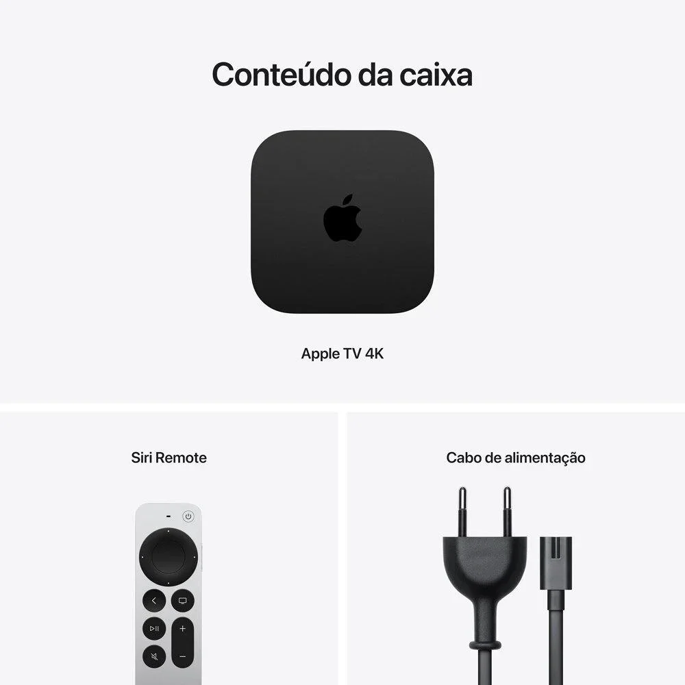Apple Tv 4k 3ª Geração, Wi-fi, Ethernet 128GB - Mn893bz/a