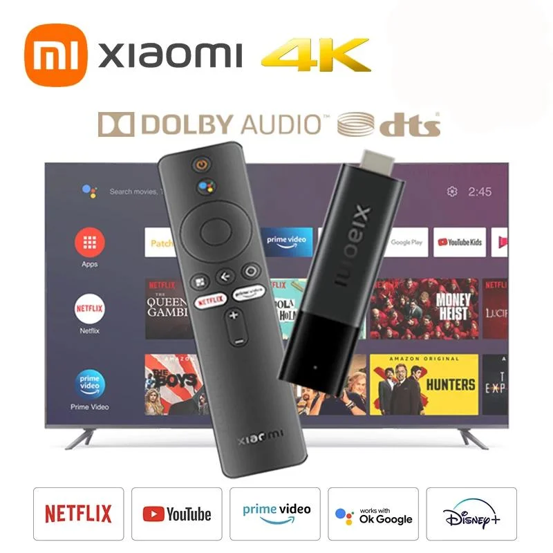 Xiaomi-mi tv stick 4k versão global, 1gb de ram, 8gb rom, tv android 9.0 inteligen