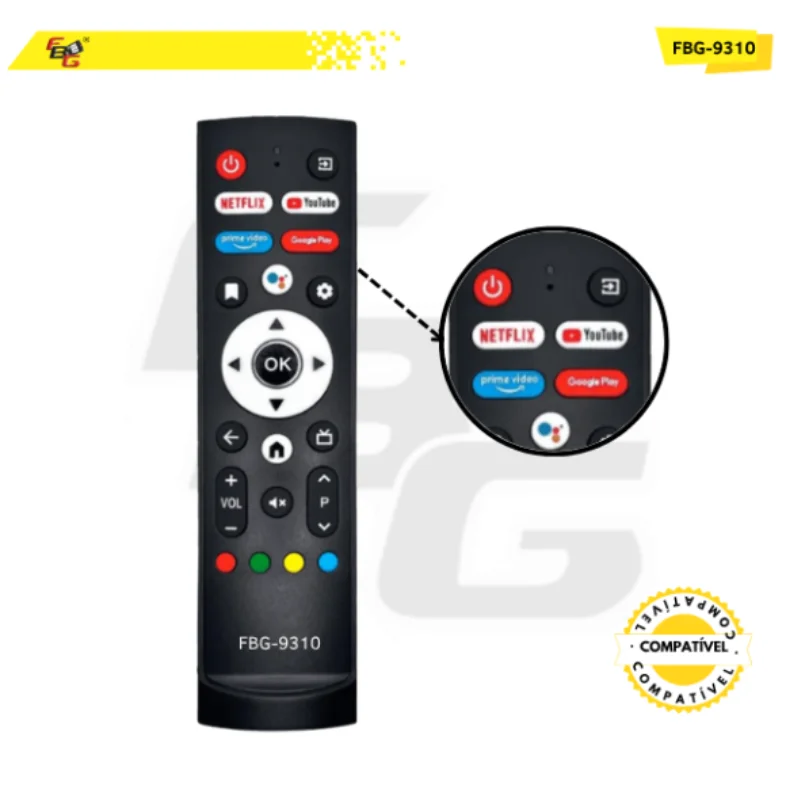 Controle Compativel Com Tv Smart Aiwa Fbg- 9310