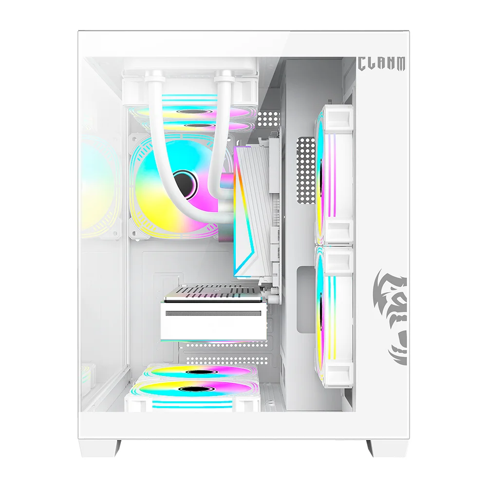 Gabinete Aquario Gamer Grodd Snow Branco Gabinete Aquario Gamer Grodd Snow Branco