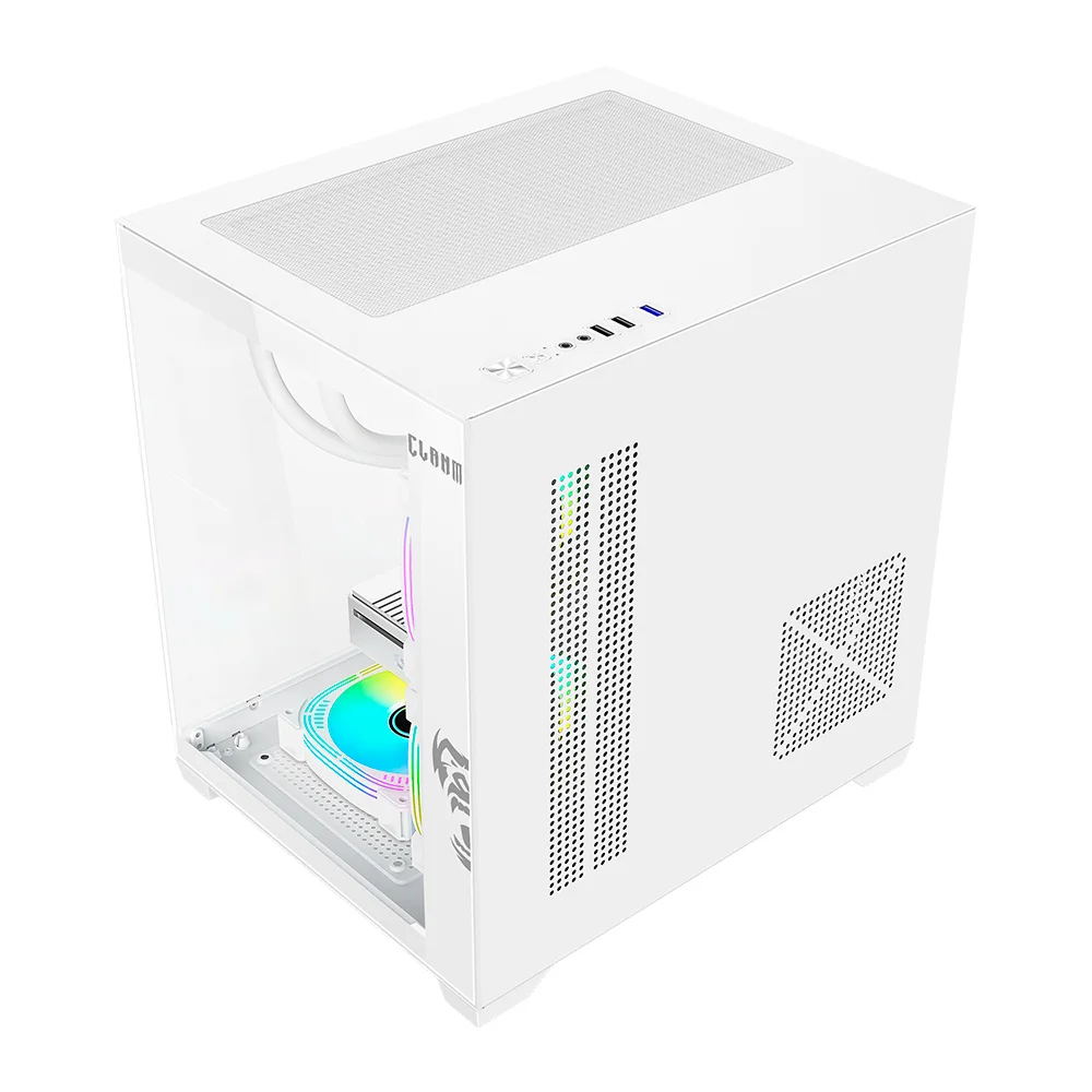 Gabinete Aquario Gamer Grodd Snow Branco Gabinete Aquario Gamer Grodd Snow Branco