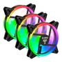 Kit 3 Cooler Fans RGB Noto 4pin Molex Rainbow Ventoinhas Clanm Gamer