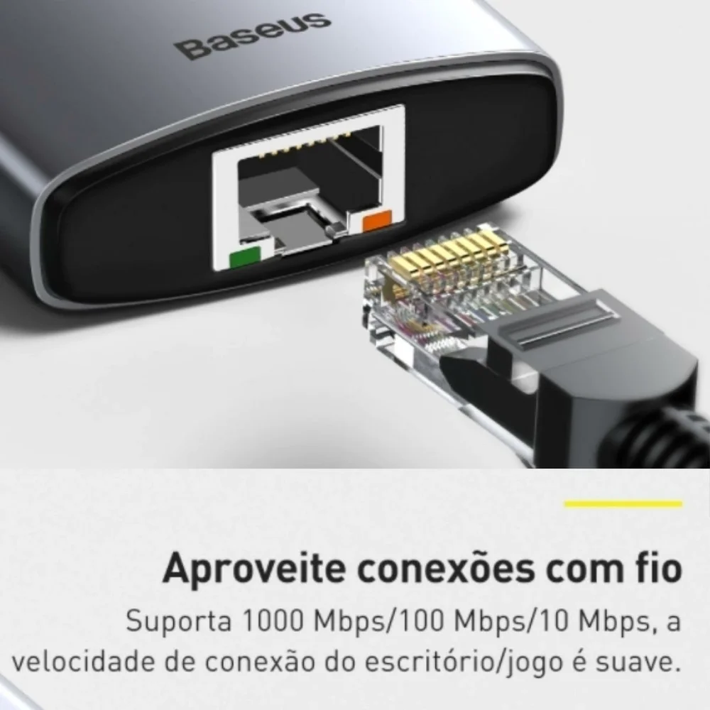 Hub Usb-c Baseus 8 Em 1 Dockstation Hdmi 4k Usb 3.0 Sd 100w em Campinas - foto 2