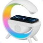 G Speaker Caixa de Som Bluetooth com Relógio Digital, Luminária RGB 3 em 1 com Carregador Sem Fio por Indução com Luz de LED Ambiente e Toque Moderno.