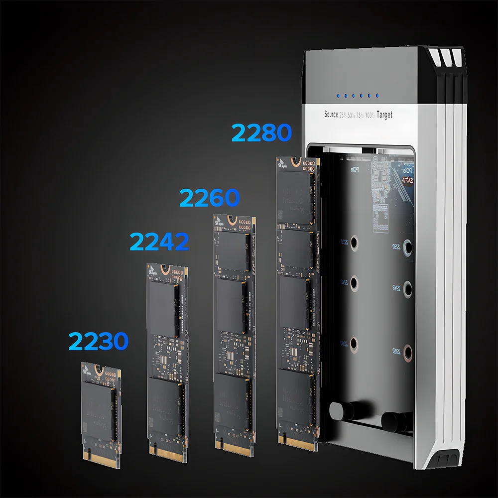 Gabinete Duplo Wavlink Para M.2 SSD Nvme Dual-bay 20gbps Gabinete Duplo Wavlink Para M.2 SSD Nvme Dual-bay 20gbps