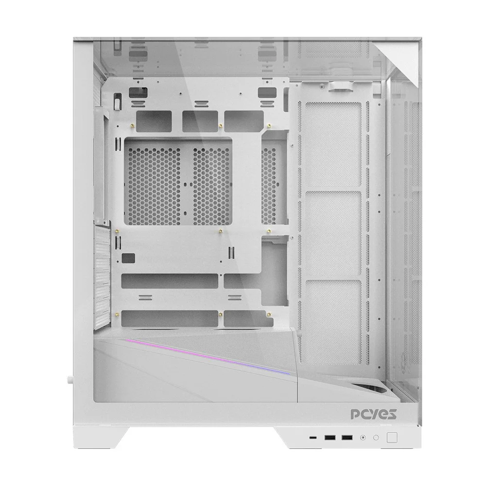 Gabinete Gamer PCyes Forcefield Dome White Ghost - Gffdwg