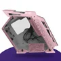 Gabinete Gamer  Rosa Vidro Temperado 6 Ventoinhas RGB Compatível Com Gpu De Até 295mm
