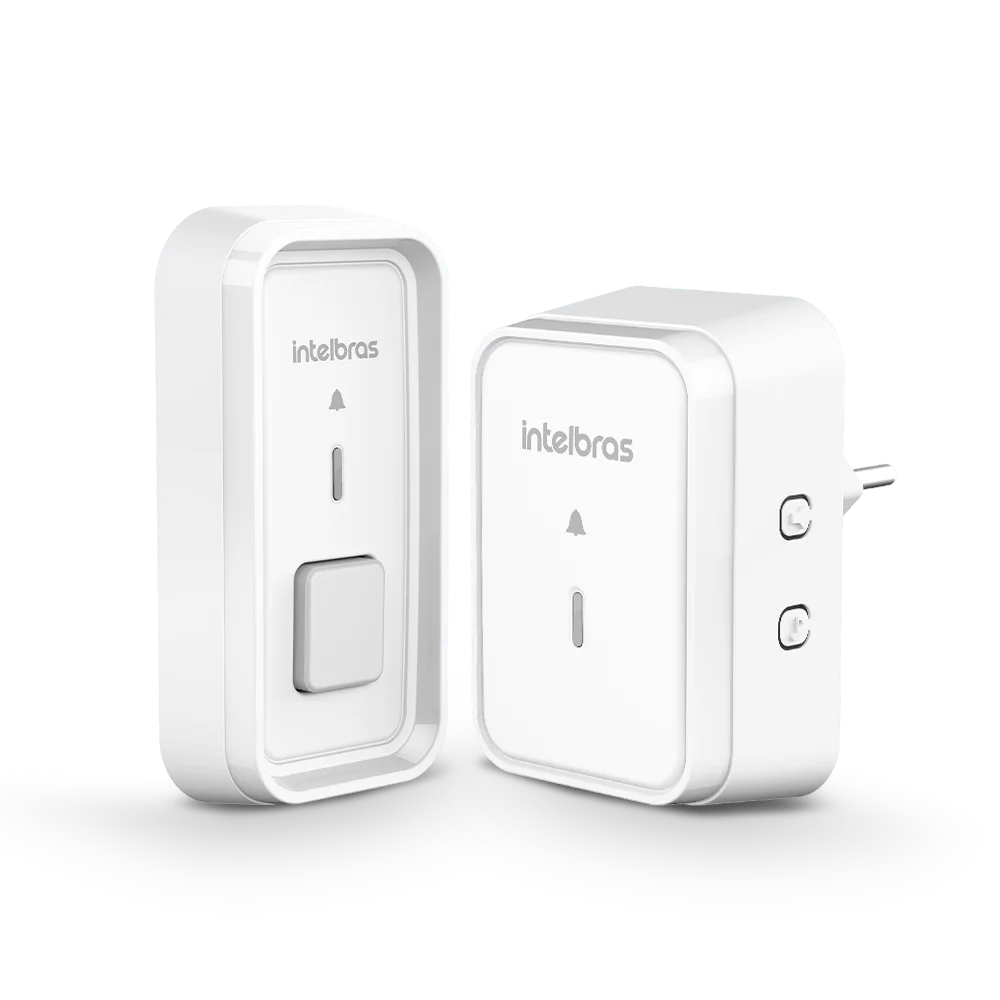 Campainha Sem Fio Com Bateria Cib 101s Branca Intelbras