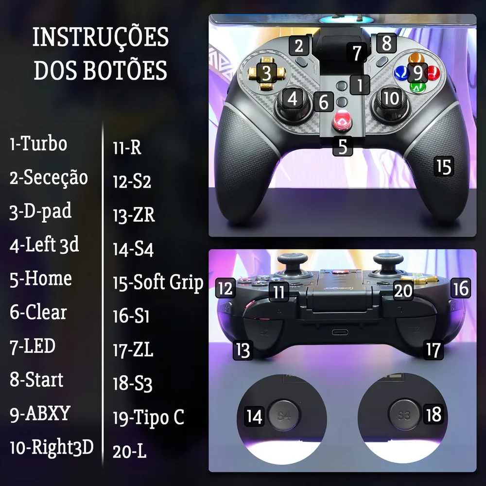 Controle Joystick Pg-9218 Ipega Bluetooth 5.0 Modo Turbo Cor Preto Controle Joystick Pg-9218 Ipega Bluetooth 5.0 Modo Turbo Cor Preto