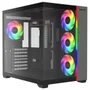 Gabinete Gamer Mid Tower Sem Fan Sem Fonte Ca-614b Tesseract RGB Preto Redragon