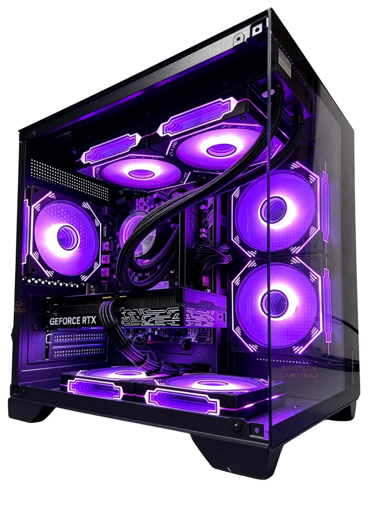 PC Gamer Gabinete Aquario Preto | Ryzen 5 5500 | RTX 5060 8GB | 16gb Ram | SSD 500GB | Water Cooler 240mm | Win11 Pro - view 3
