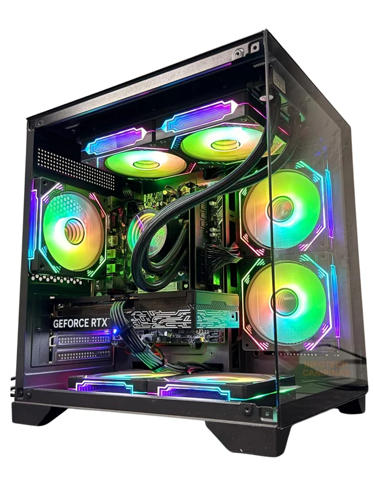 PC Gamer Gabinete Aquario Preto | Ryzen 5 5500 | RTX 5060 8GB | 16gb Ram | SSD 500GB | Water Cooler 240mm | Win11 Pro - view 4